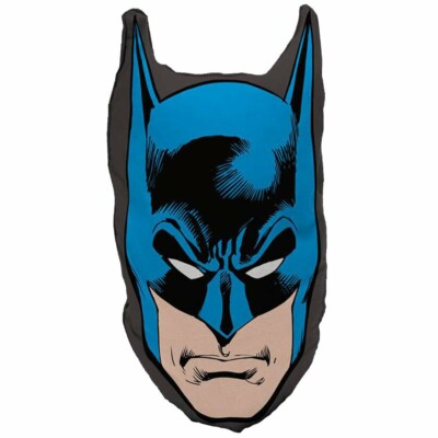 Almofada Batman Face Azul E Preto 45x23cm