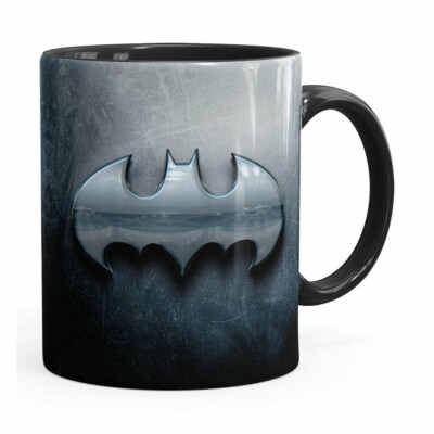 Caneca Batman Logo Metálico Preta