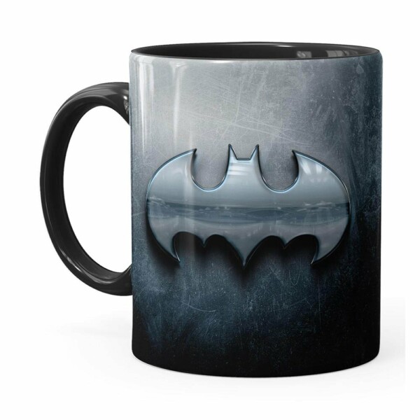 Caneca Batman Logo Metálico Preta