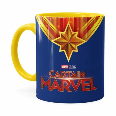 Caneca Capitã Marvel Filme V01 Amarela