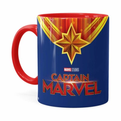Caneca Capitã Marvel Filme V01 Vermelha