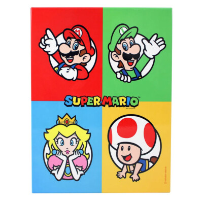 Quadro Metal Mario, Luigi, Peach E Mushroom 19x26cmquadro Metal Mario Luigi Peach E Mushroom 19×26